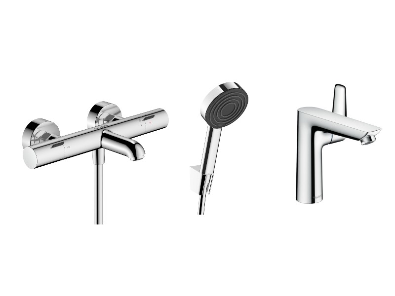 Hansgrohe Pachet 3in1 cada hansgrohe talis, aparenta, termostat, baterie lavoar, set dus, crom, 13325000-42st