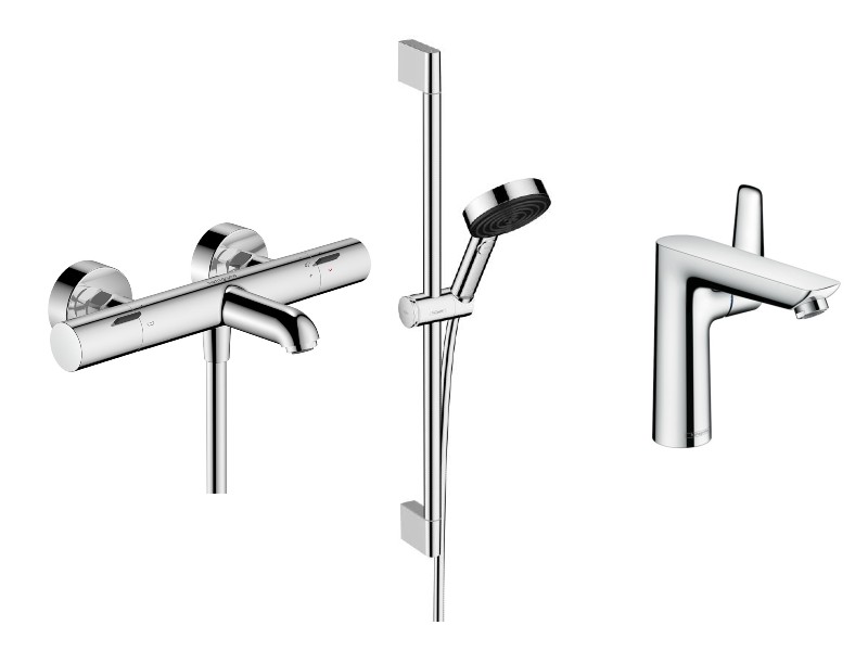 Hansgrohe Pachet 3in1 cada hansgrohe talis, aparenta, termostat, baterie lavoar, set dus, crom, 13325000-43st