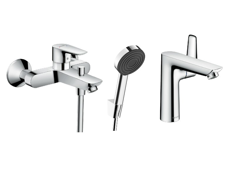Hansgrohe Pachet 3in1 cada hansgrohe talis e, aparenta, baterie lavoar, set dus, crom, 71740000-10st