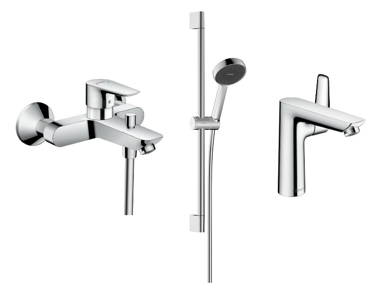 Hansgrohe Pachet 3in1 cada hansgrohe talis e, aparenta, baterie lavoar, set dus, crom, 71740000-12st