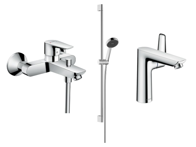 Hansgrohe Pachet 3in1 cada hansgrohe talis e, aparenta, baterie lavoar, set dus, crom, 71740000-13st