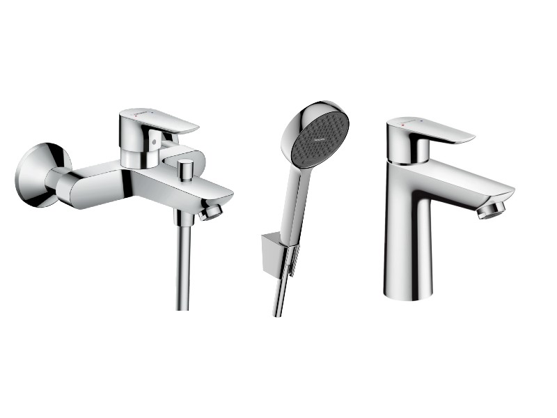 Hansgrohe Pachet 3in1 cada hansgrohe talis e, aparenta, baterie lavoar, set dus, crom, 71740000-4st