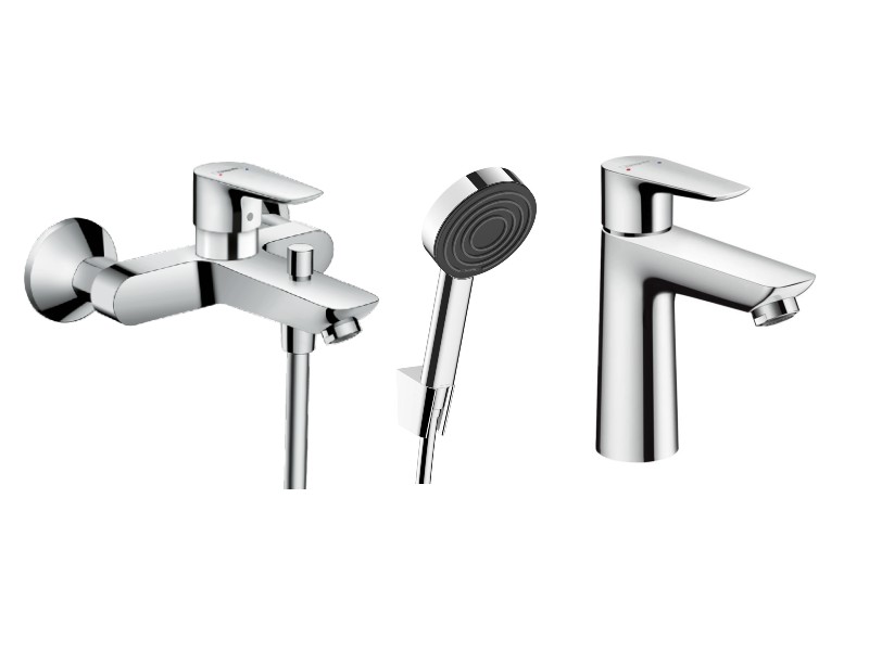 Hansgrohe Pachet 3in1 cada hansgrohe talis e, aparenta, baterie lavoar, set dus, crom, 71740000-5st