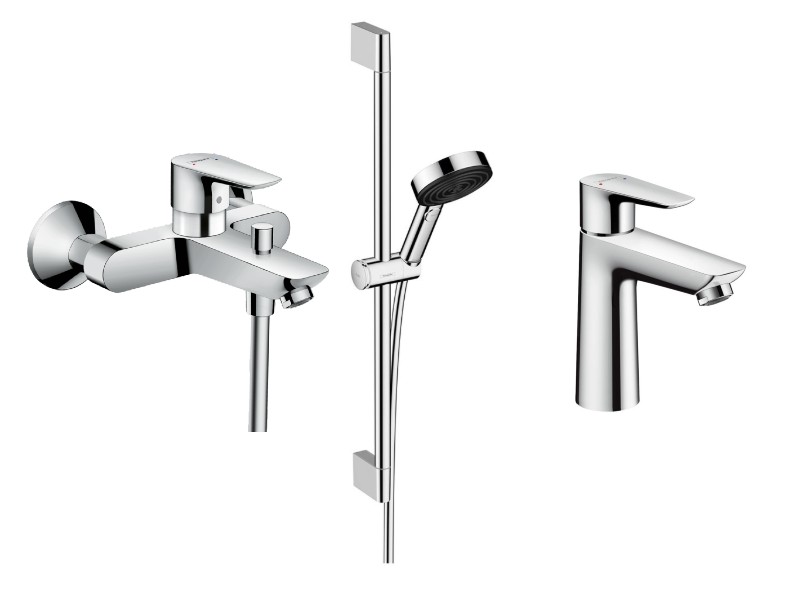 Hansgrohe Pachet 3in1 cada hansgrohe talis e, aparenta, baterie lavoar, set dus, crom, 71740000-6st