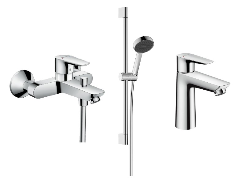 Hansgrohe Pachet 3in1 cada hansgrohe talis e, aparenta, baterie lavoar, set dus, crom, 71740000-7st