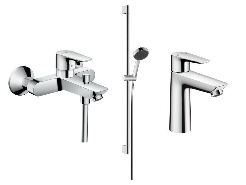 Hansgrohe Pachet 3in1 cada hansgrohe talis e, aparenta, baterie lavoar, set dus, crom, 71740000-8st