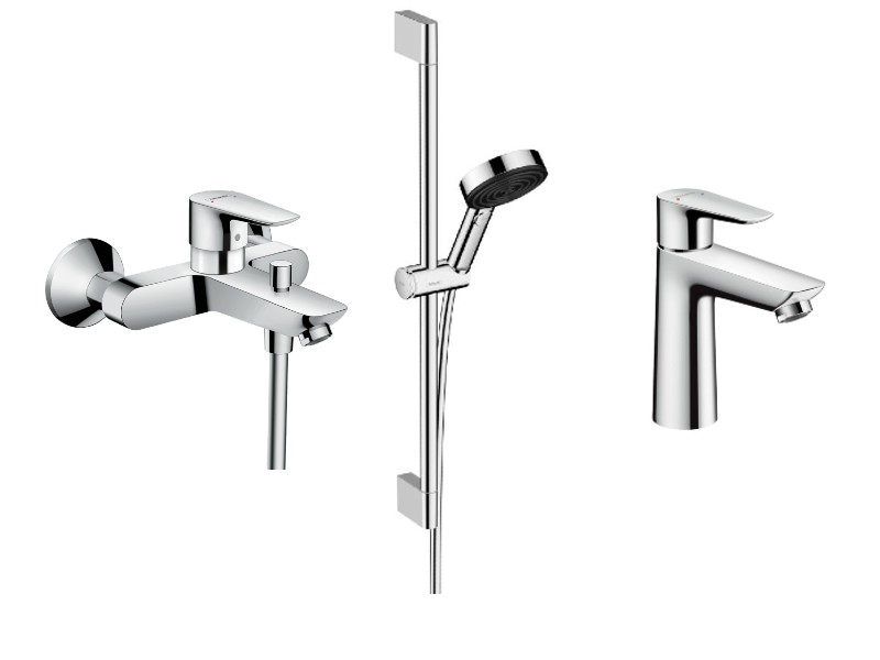 Hansgrohe Pachet 3in1 cada hansgrohe talis e, aparenta, coloana dus, baterie lavoar m, crom, 71740000-2st