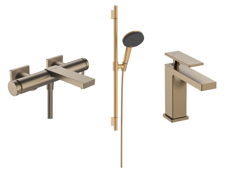 Pachet 3in1 cada Hansgrohe Tecturis E, aparent, baterie l…