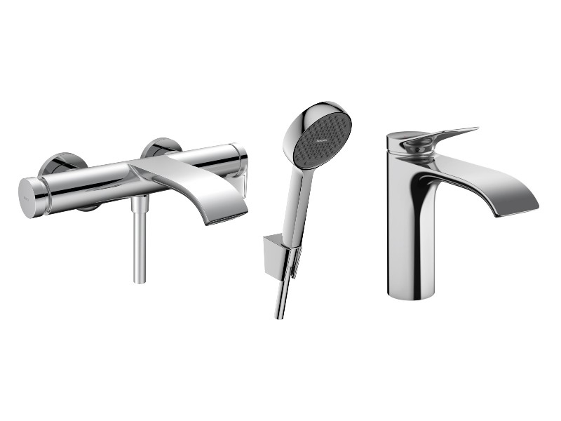 Hansgrohe Pachet 3in1 cada hansgrohe vivenis, aparent, baterie lavoar, set dus, crom, 75420000-10st