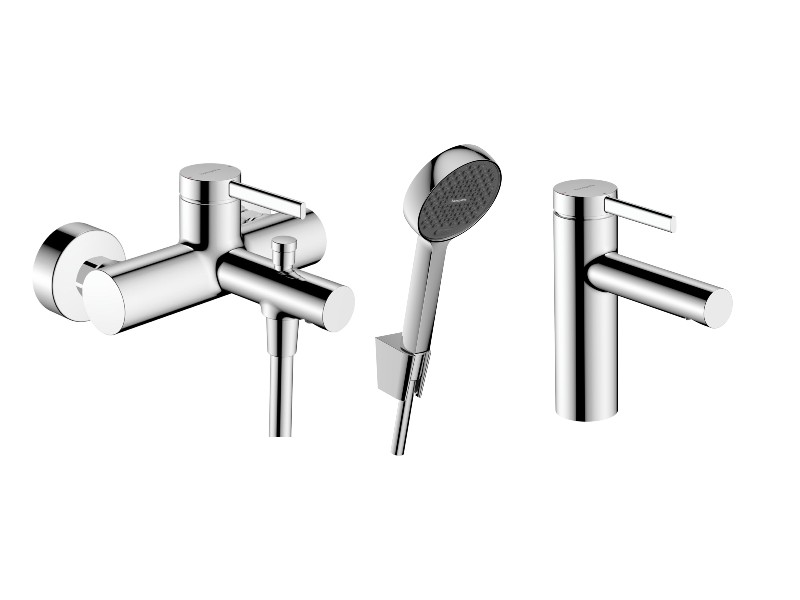 Hansgrohe Pachet 3in1 cada hansgrohe zesis s, aparenta, baterie lavoar, set dus, crom, 74420000-6st