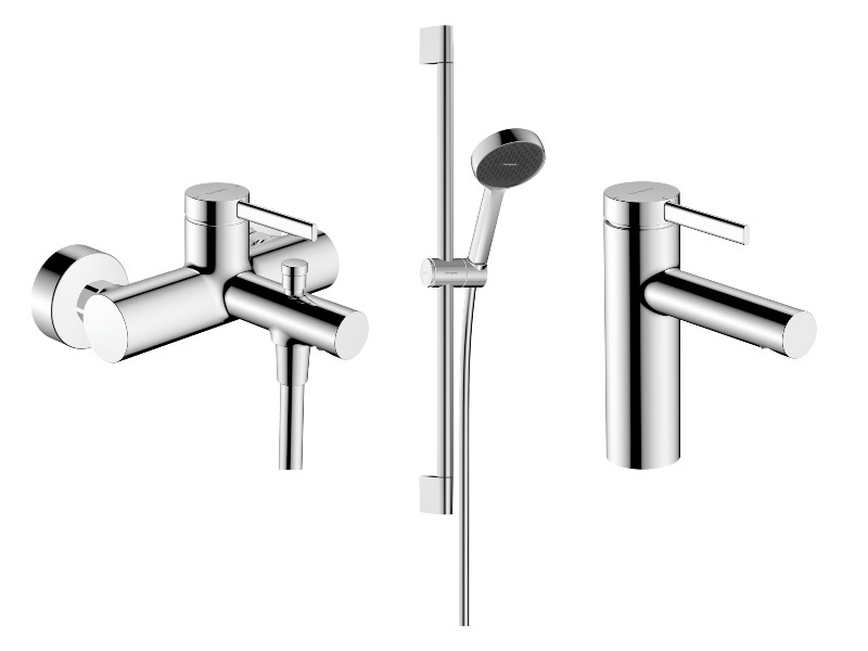 Hansgrohe Pachet 3in1 cada hansgrohe zesis s, aparenta, baterie lavoar, set dus, crom, 74420000-9st