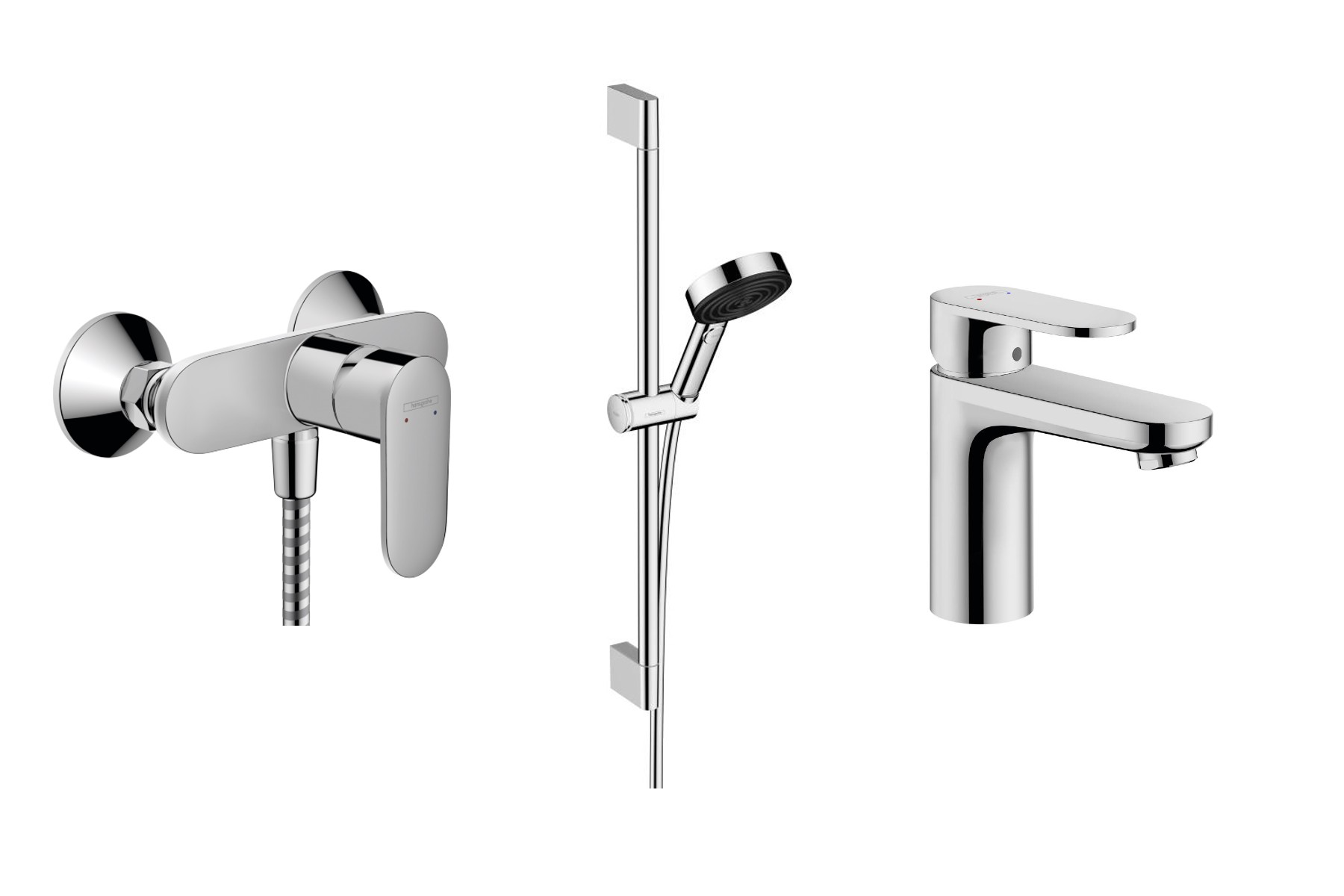 Hansgrohe Pachet 3in1 dus hansgrohe vernis blend 71640000, 1/2'', aparent + baterie 71551000, marimea m, coloana dus, pulsify,
