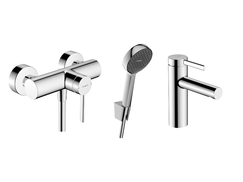 Hansgrohe Pachet 3in1 dus hansgrohe zesis s, aparent, baterie lavoar, set dus, crom, 74621000-6st