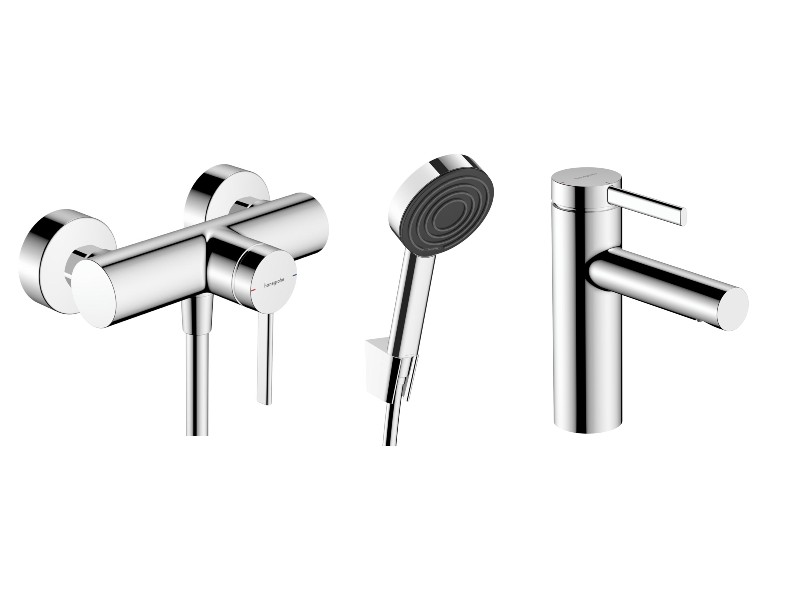 Hansgrohe Pachet 3in1 dus hansgrohe zesis s, aparent, baterie lavoar, set dus, crom, 74621000-7st