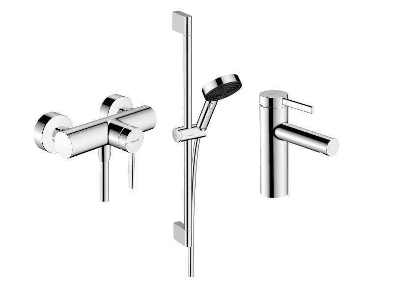 Hansgrohe Pachet 3in1 dus hansgrohe zesis s, aparent, baterie lavoar, set dus, crom, 74621000-8st