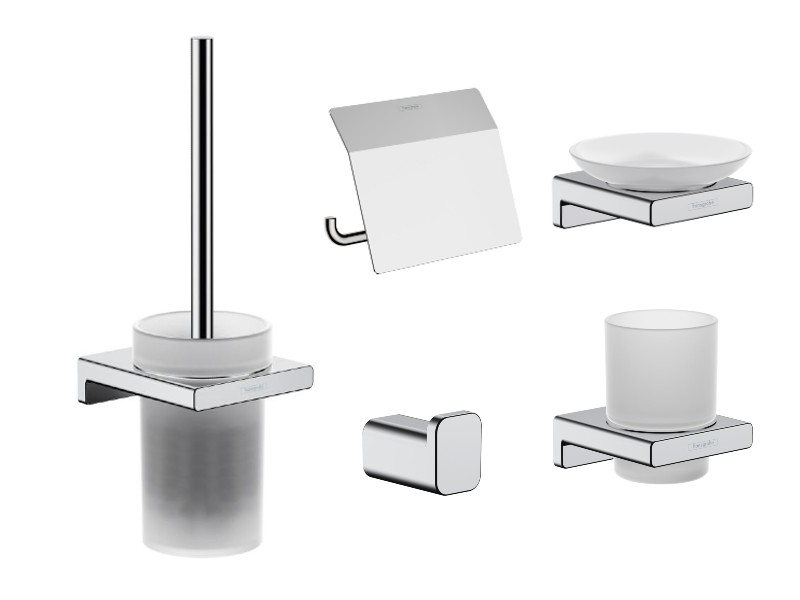 Hansgrohe Pachet 5in1 accesorii baie hansgrohe addstoris, pe perete, perie, suport, savoniera, crom ,41752000-25st
