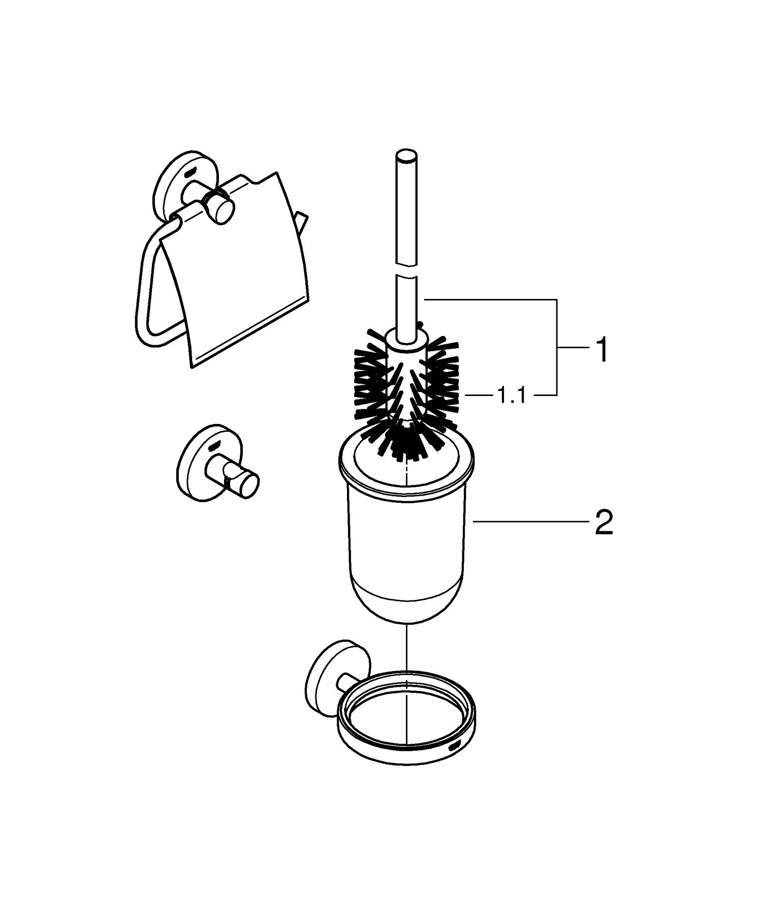 Pachet accesorii baie Grohe 412042430, 3in1 Start, tip instalare pe perete, numar piese 3, numar rafturi 0, negru [5]