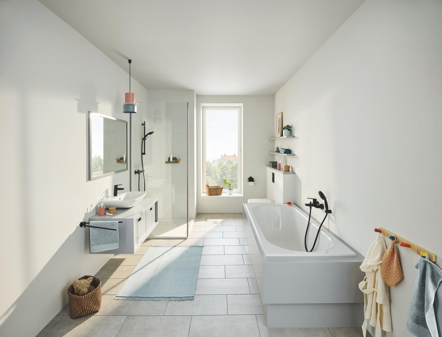 Pachet accesorii baie Grohe 412042430, 3in1 Start, tip instalare pe perete, numar piese 3, numar rafturi 0, negru [2]