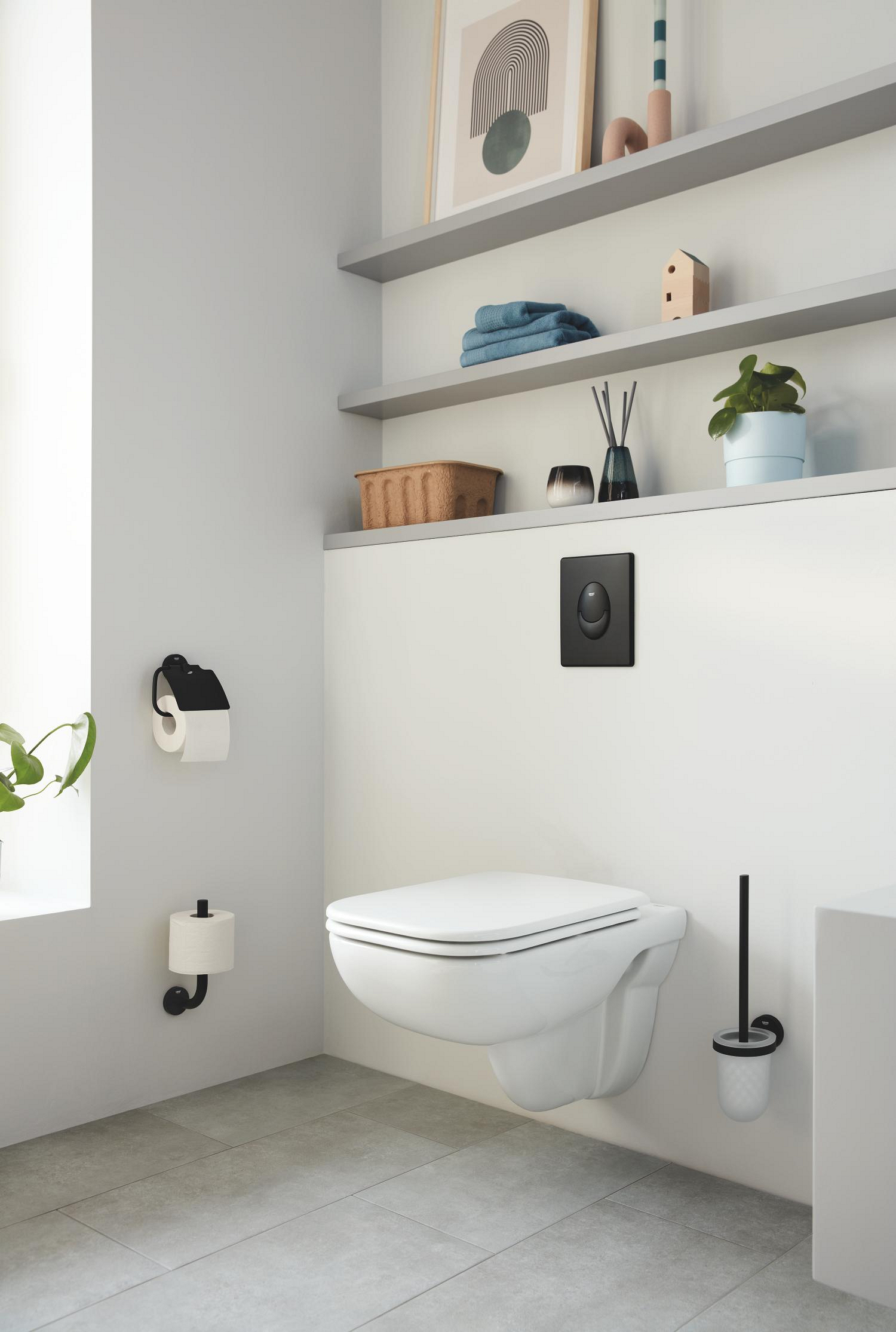 Pachet accesorii baie Grohe 412042430, 3in1 Start, tip instalare pe perete, numar piese 3, numar rafturi 0, negru [1]