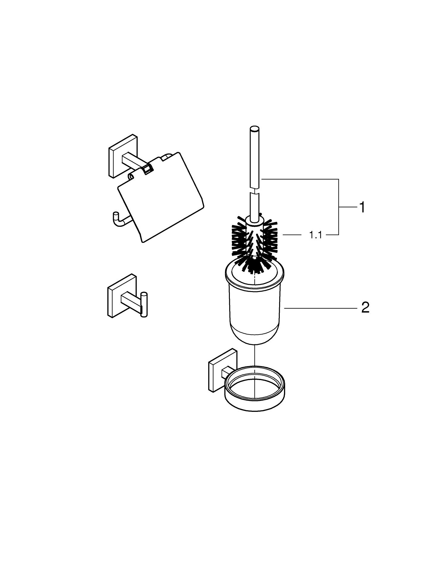 Pachet accesorii baie Grohe 411232430, 3n1 Start Cube, tip instalare pe perete, numar piese 3, negru [2]