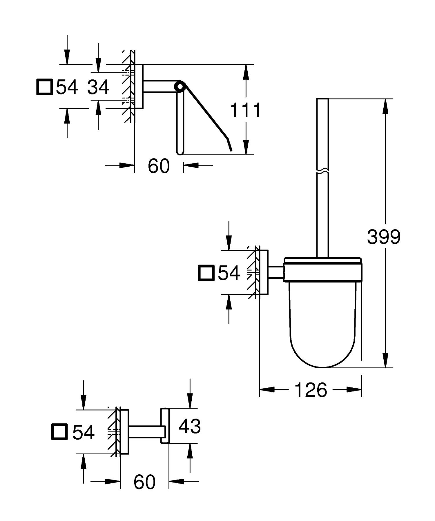 Pachet accesorii baie Grohe 411232430, 3n1 Start Cube, tip instalare pe perete, numar piese 3, negru [1]