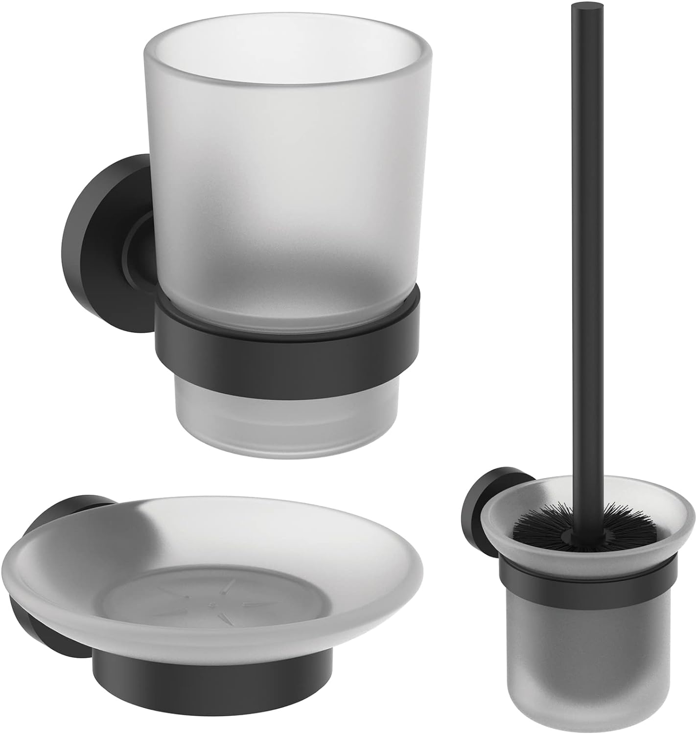 Ideal Standard Pachet accesorii baie ideal standard iom, pe perete, metal/sticla, mat, negru, a9245xg