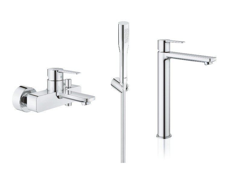Grohe Pachet cada 3in1 grohe lineare 33849001, 1/2'', diverter, baterie lavoar, 3/8'', marimea xl, ventil, set de dus, 1.75 m,