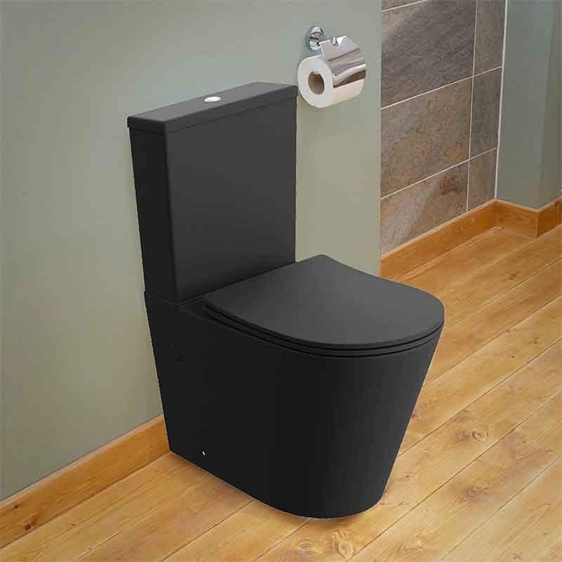 Spectrum Pachet wc spectrum clementina, pe podea, rimless, capac softclose, mat, negru, 34248