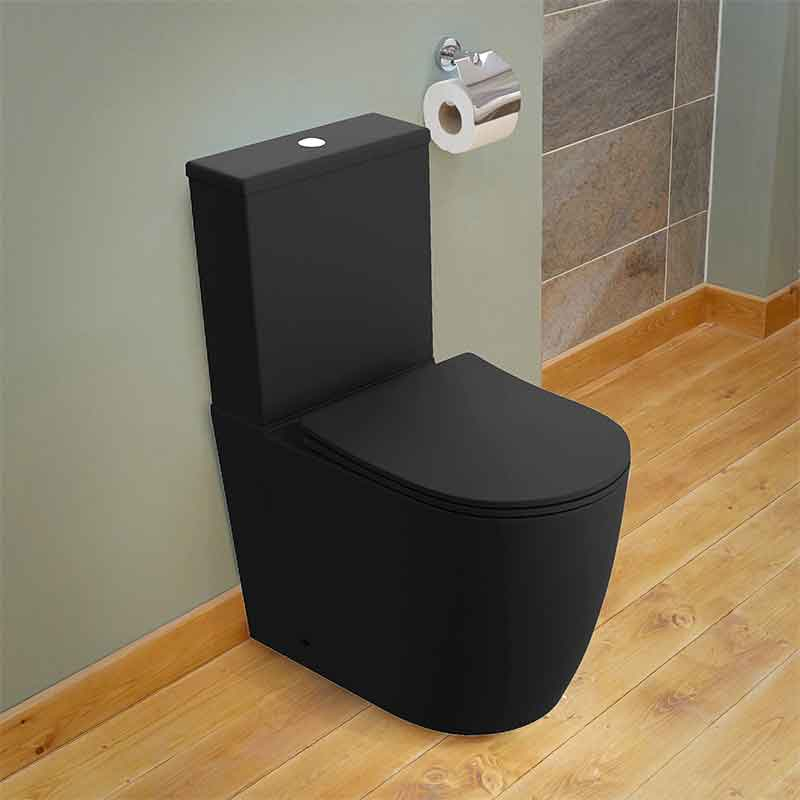 Spectrum Pachet wc spectrum novelda, pe podea, rimless, capac softclose, mat, negru, 34231
