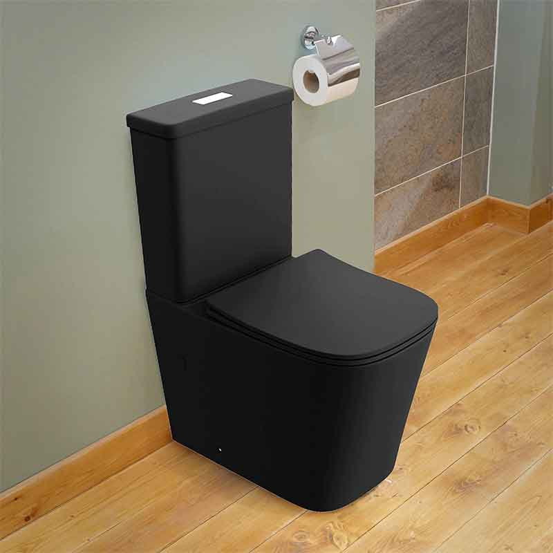 Spectrum Pachet wc spectrum terra, pe podea, rimless, capac softclose, mat, negru, 34224