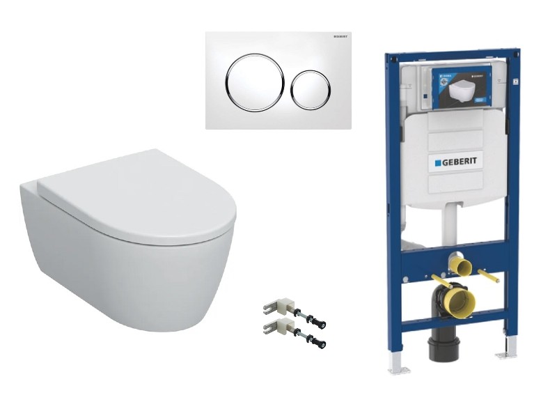 Geberit  Pachet wc suspendat geberit icon, rimless, softclose, cadru geberit sigma, clapeta alb lucios, 501.664.00.1-2st