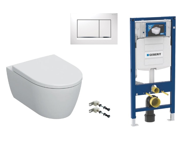 Geberit  Pachet wc suspendat geberit icon, rimless, softclose, cadru geberit sigma, clapeta alb lucios, 501.664.00.1-9st