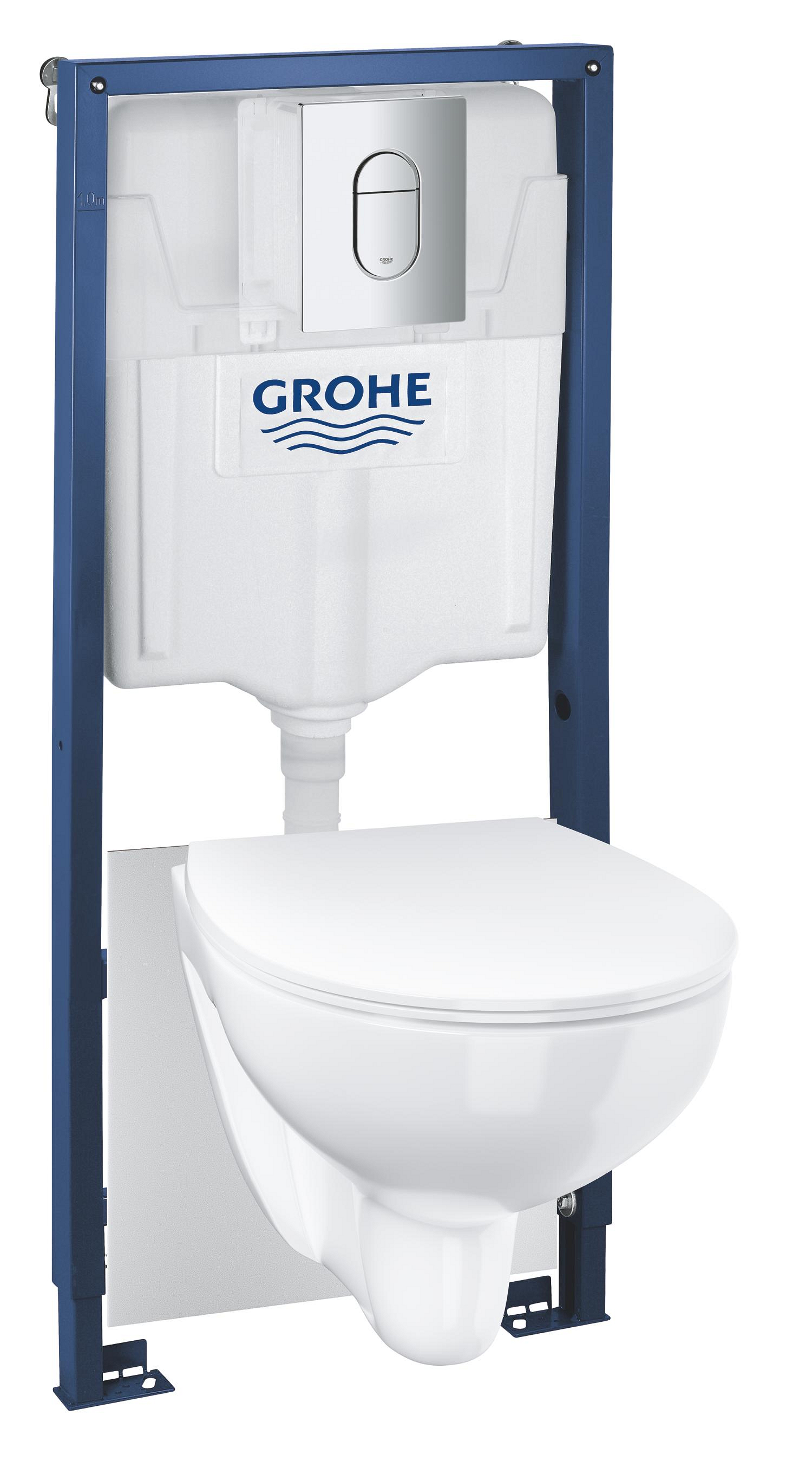 Grohe Pachet wc suspendat grohe bau ceramic, cadru, wc grohe, rimless, softclose, clapeta crom, alb, 36504000
