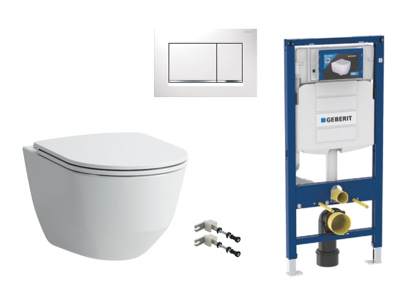 Laufen Pachet wc suspendat laufen pro, rimless, softclose, cadru geberit sigma, clapeta alb lucios, alb, h8669570000001-36st