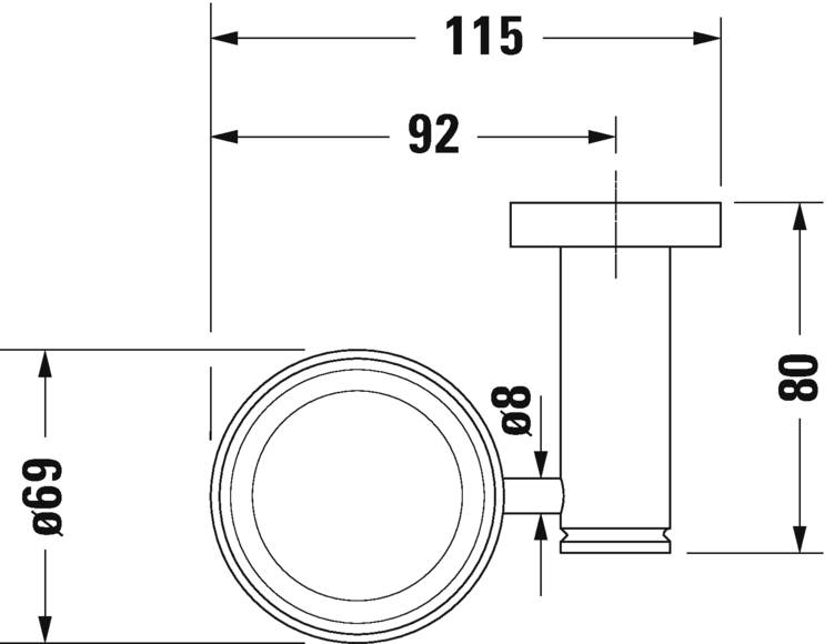 Pahar baie Duravit 0099191000, D-Code, tip instalare pe perete, calitate superioara pentru baia ta, crom [10]