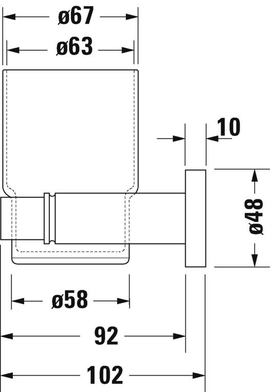 Pahar baie Duravit 0099191000, D-Code, tip instalare pe perete, calitate superioara pentru baia ta, crom [8]