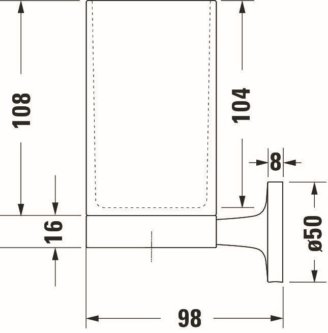 Pahar baie Duravit 0099481000, Starck T, tip instalare pe perete, calitate superioara pentru baia ta, crom [7]