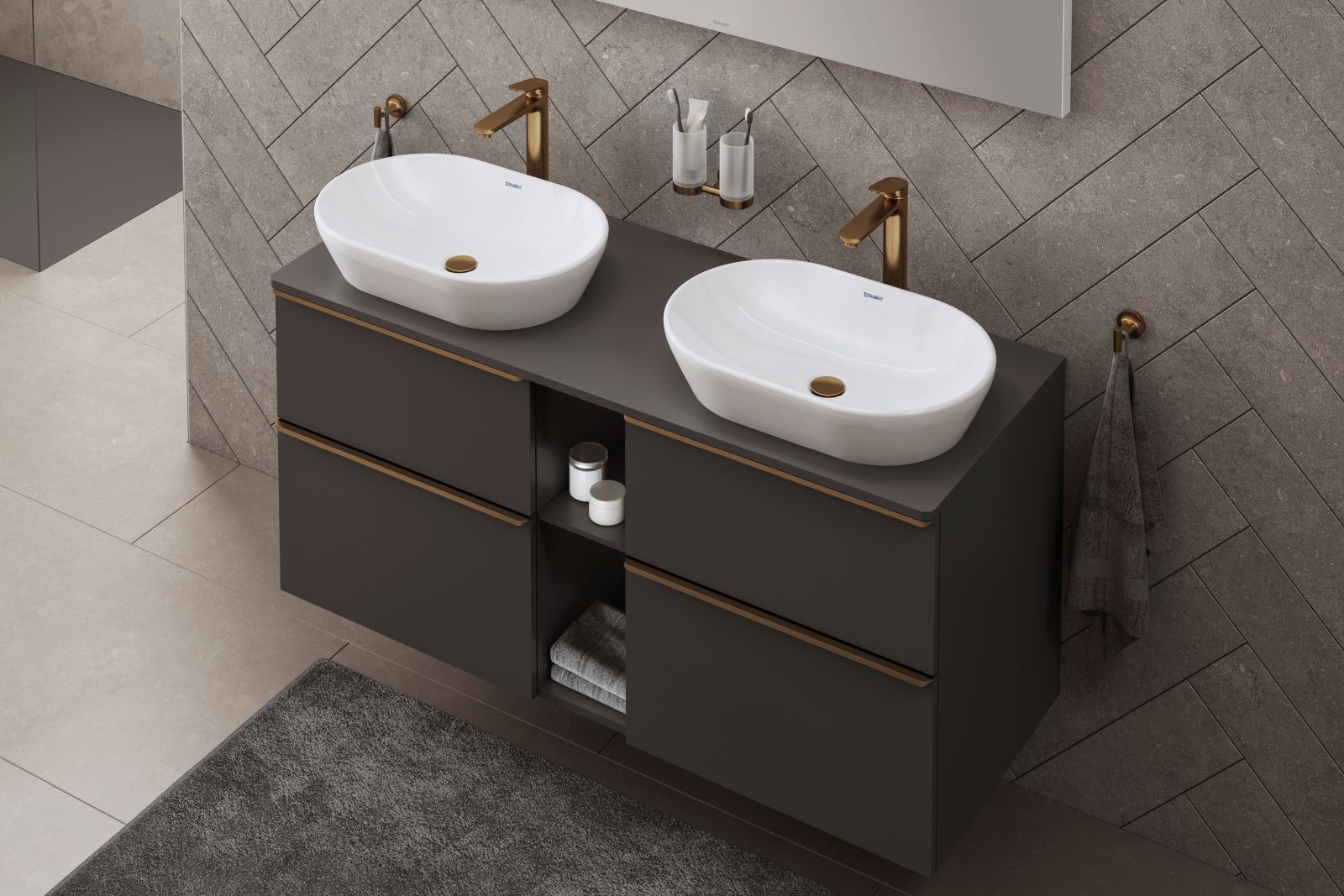 Pahar baie Duravit 0099480400, Starck T, tip instalare pe perete, calitate superioara pentru baia ta, bronz [1]