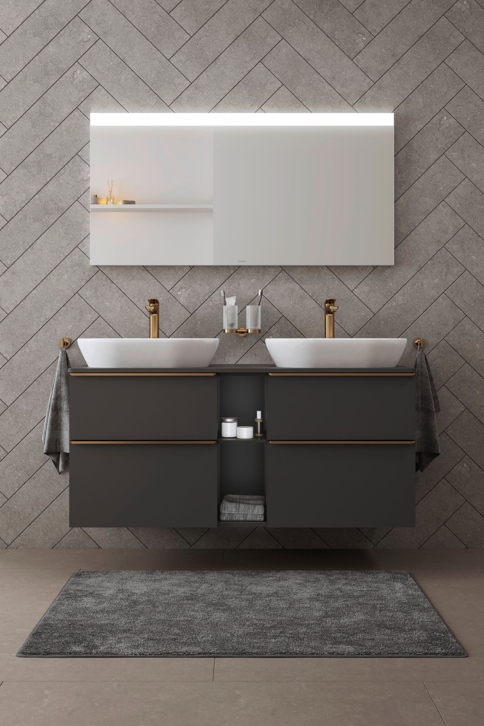 Pahar baie Duravit 0099480400, Starck T, tip instalare pe perete, calitate superioara pentru baia ta, bronz [2]