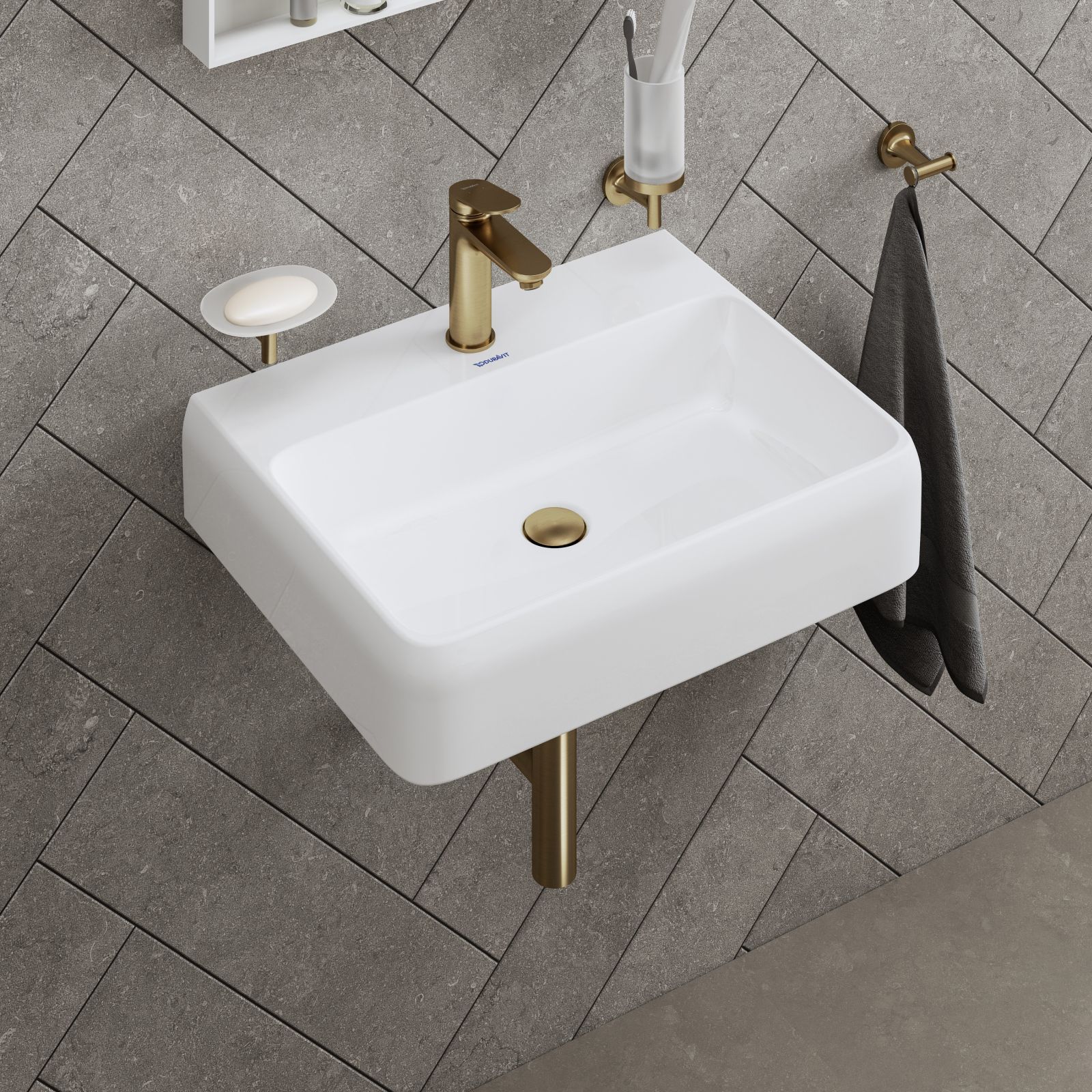 Pahar baie Duravit 0099310400, Starck T, tip instalare pe perete, cali
