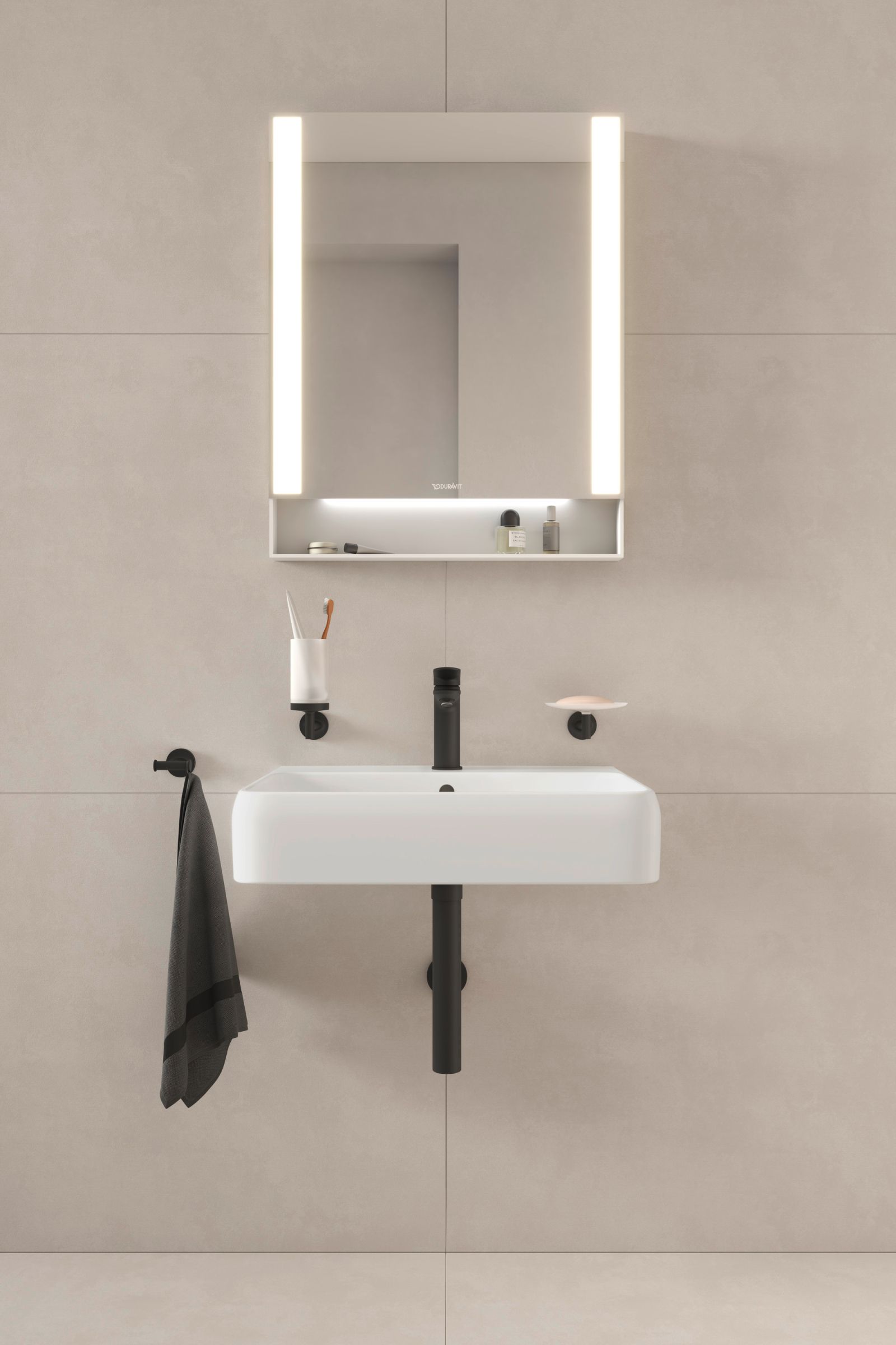 Pahar baie Duravit 0099314600, Starck T, tip instalare pe perete, calitate superioara pentru baia ta, negru [5]