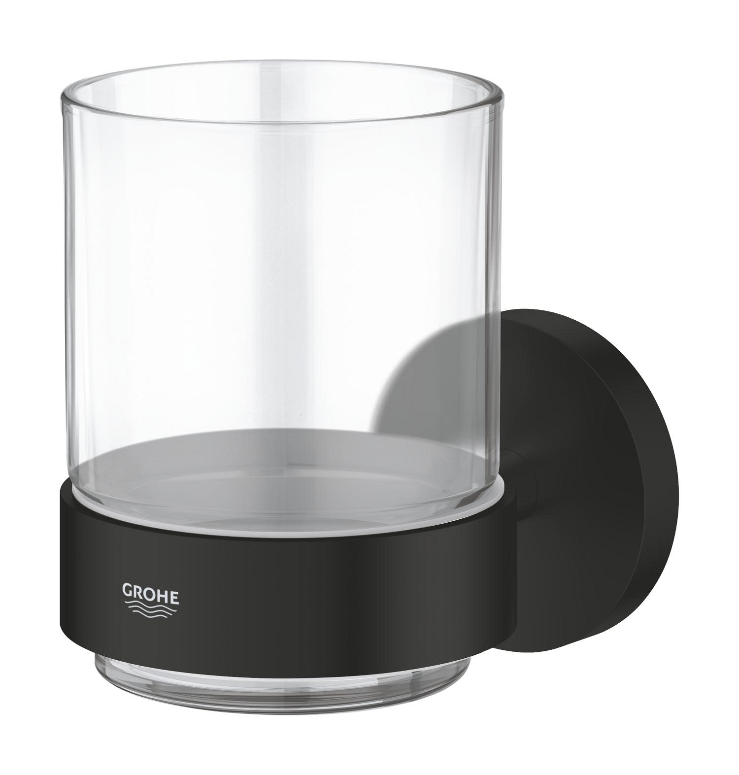 Pahar baie Grohe 1022562430, 106 mm, 99 mm, 2 orificii instalare, 140 volum ml, pe perete, metal, sticla, Negru