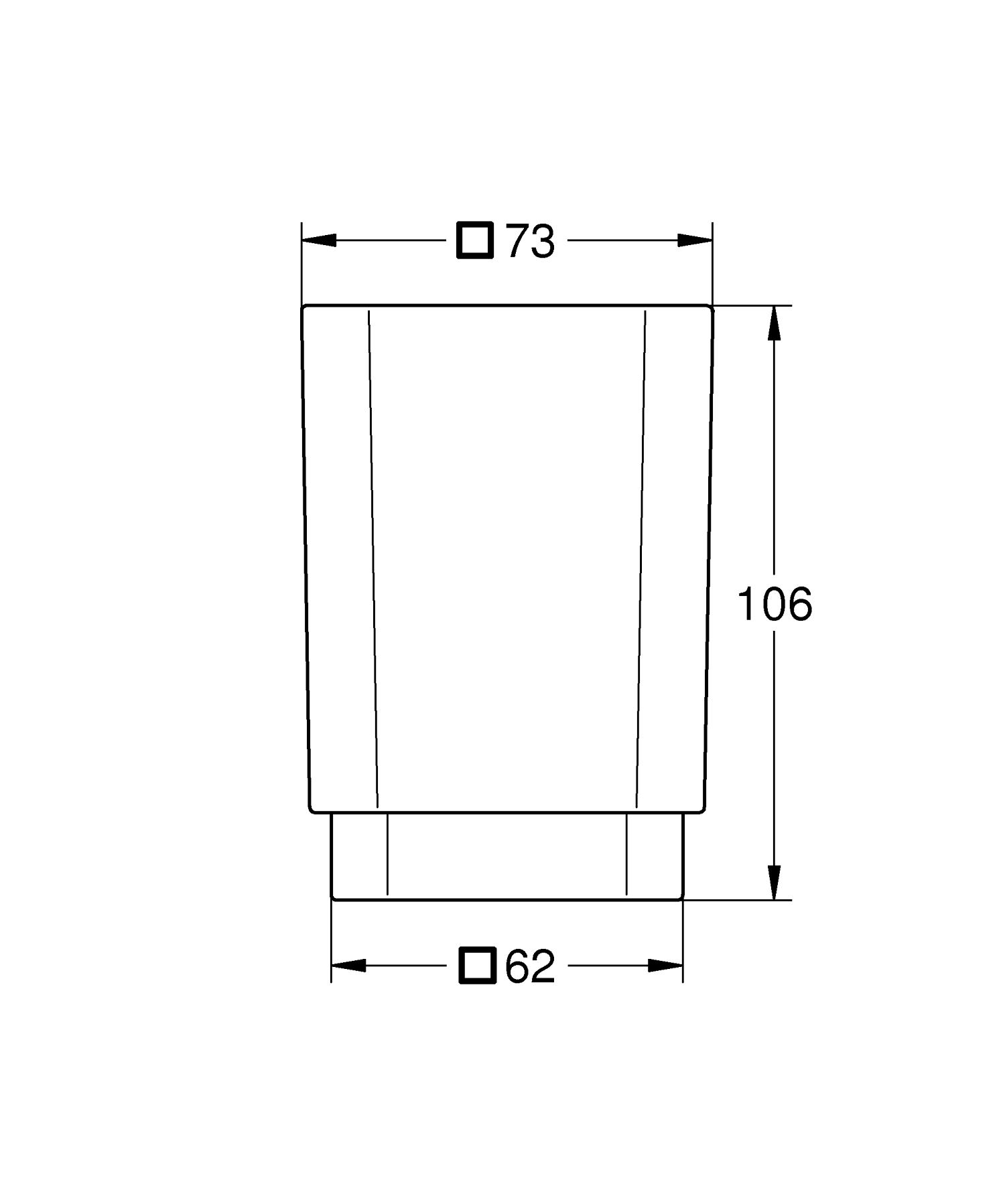 Pahar Grohe 40783000, 106 mm, 73 mm, 140 volum ml, pe suport, sticla, pahar, Alb