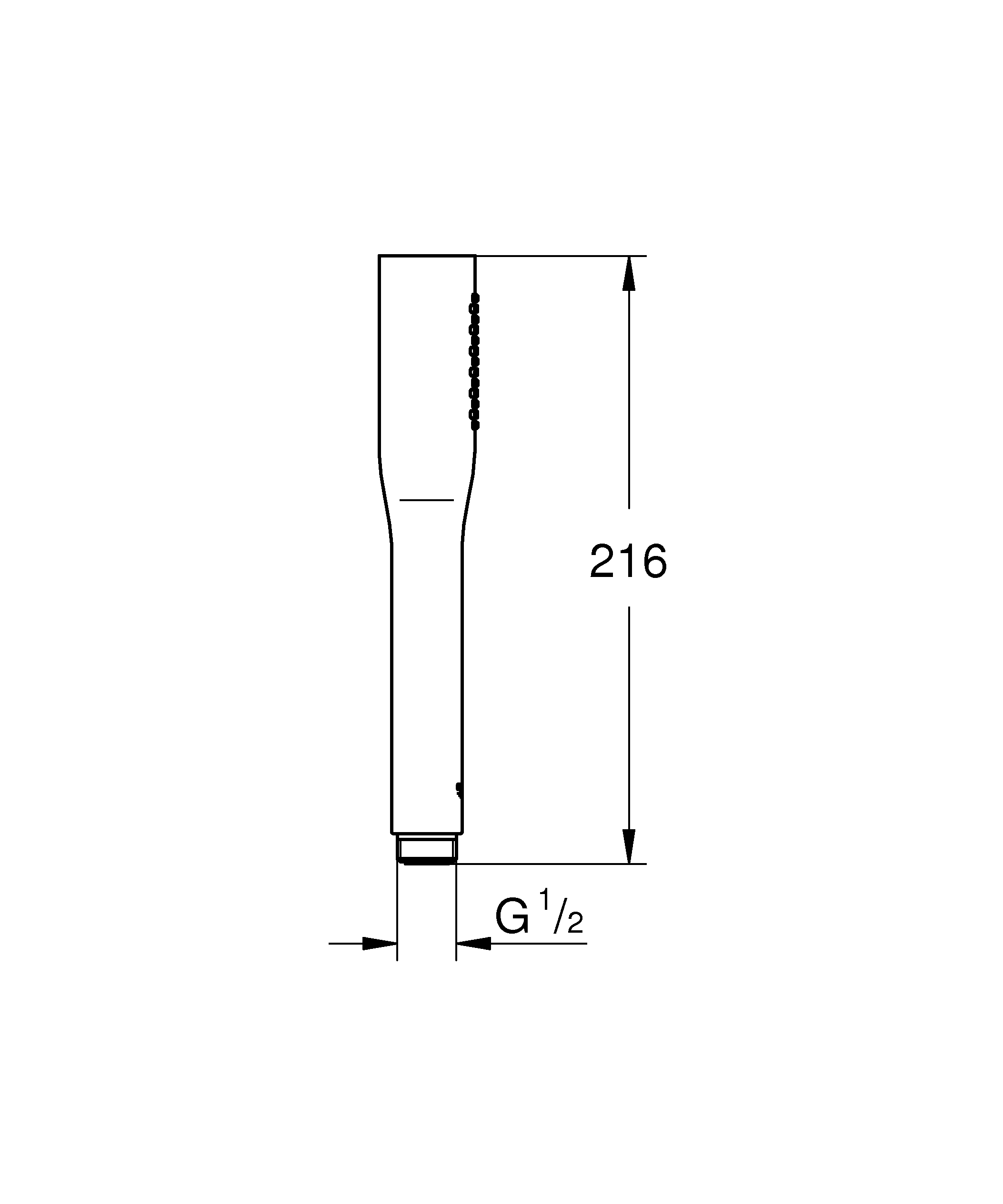 Para de dus Grohe 27400000, 66 mm, 207 mm, 1 functii, 1/2 racord, sistem anticalcar, universal, Crom