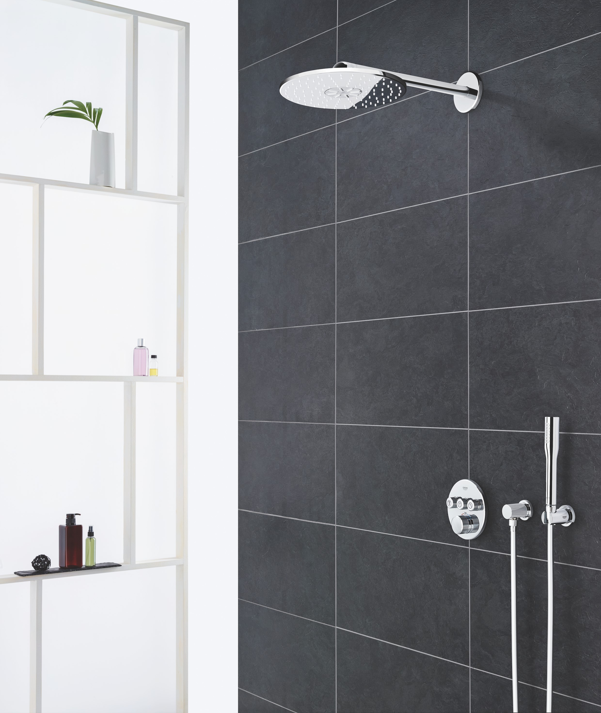 Para de dus Grohe 27400000, 66 mm, 207 mm, 1 functii, 1/2 racord, sistem anticalcar, universal, Crom