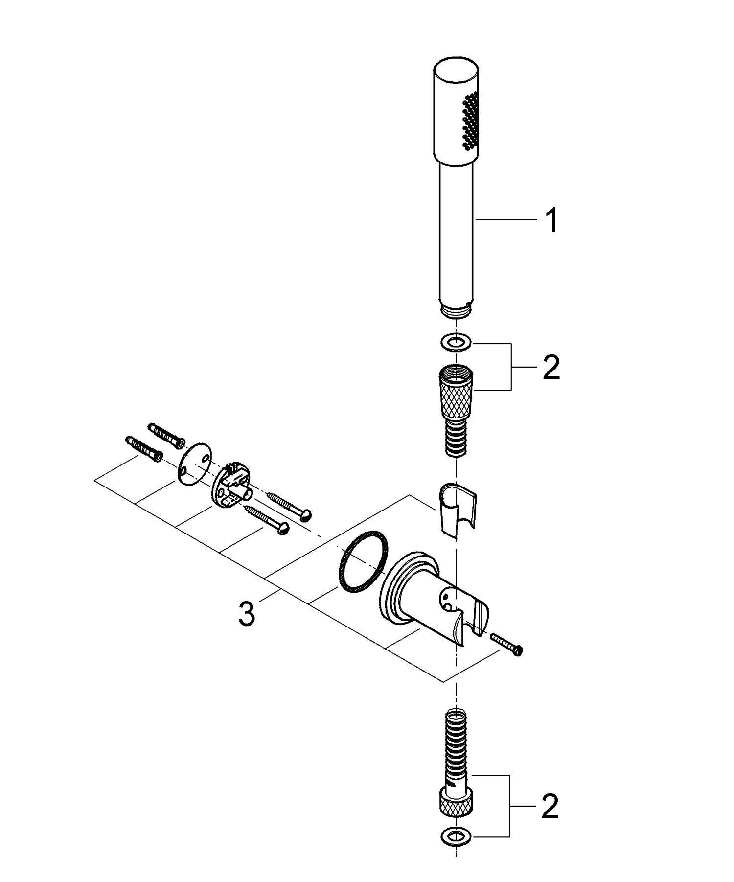 Set para de dus Grohe 26892000, Para dus SPA AQUA, diametru 25 mm, montaj universal, racord 1/2'', crom [5]