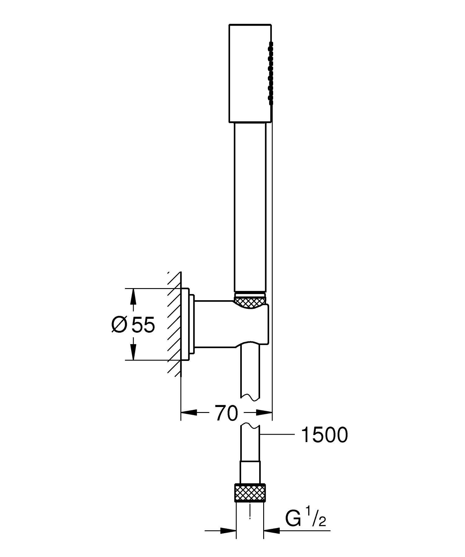 Set para de dus Grohe 26892000, Para dus SPA AQUA, diametru 25 mm, montaj universal, racord 1/2'', crom [4]