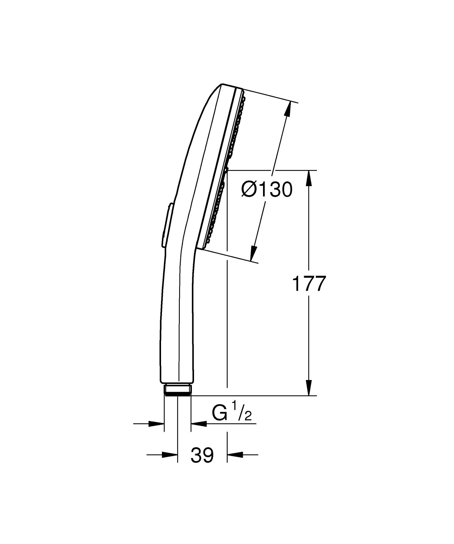Para de dus Grohe 101676DA00, SPA AQUA, diametru 130 mm, 3 functii, montaj universal, racord 1/2'', cupru [5]