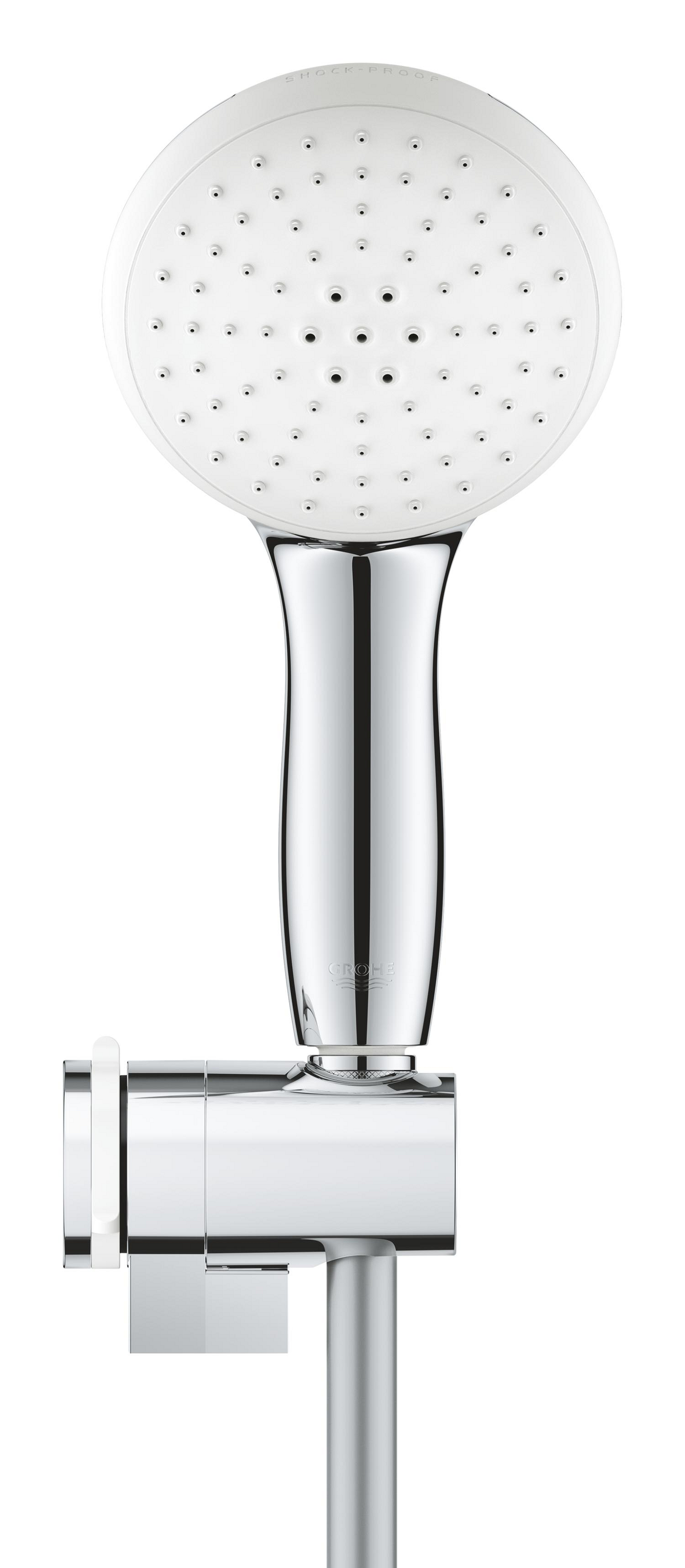 Para de dus Grohe 27601003, 110 mm, 1.75 m, 211 mm, 2 functii, 1/2 racord, sistem anticalcar, suport dus reglabil, Crom