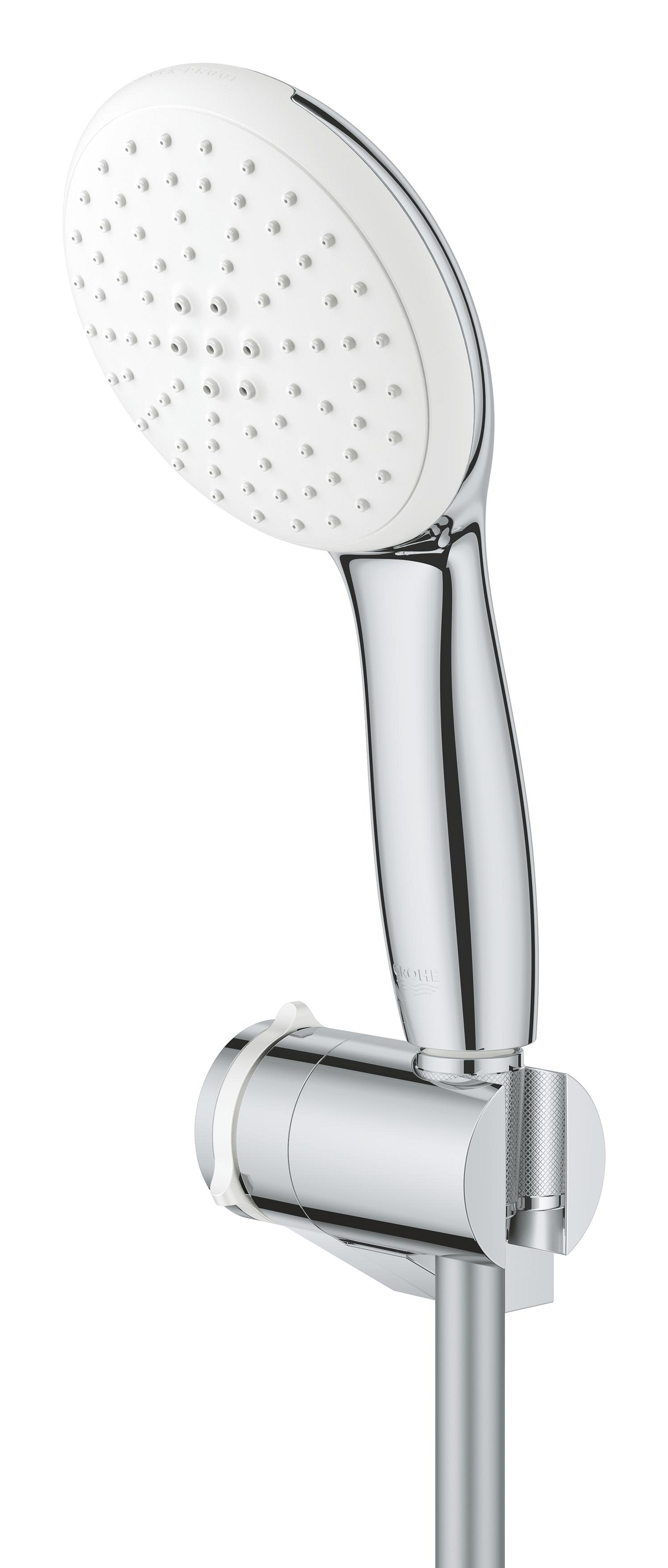 Para de dus Grohe 27601003, 110 mm, 1.75 m, 211 mm, 2 functii, 1/2 racord, sistem anticalcar, suport dus reglabil, Crom